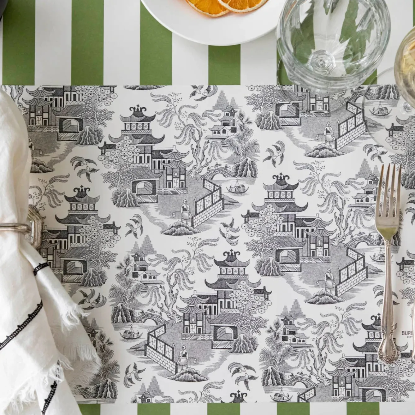 Burleigh Black Willow Pad of 18 Paper Placemats- Placemats
