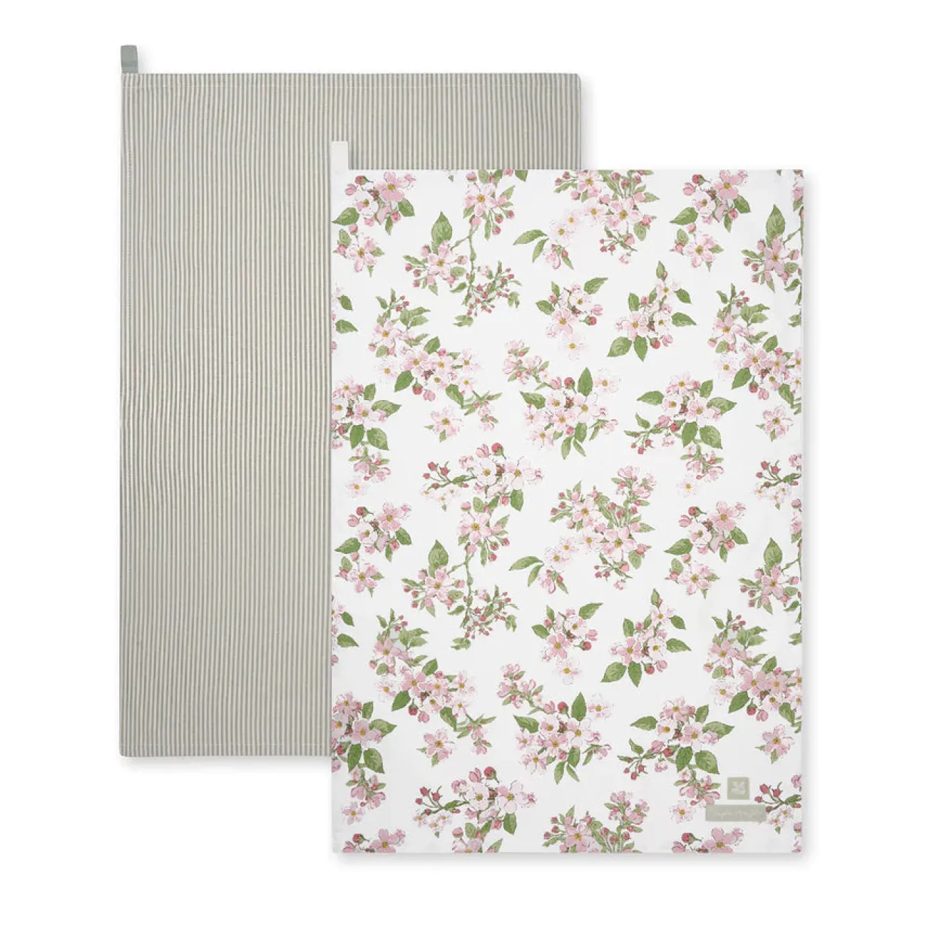 Sophie Allport Blossom and Stamford Stripe Set of 2 Tea Towels by- Tea|Tea