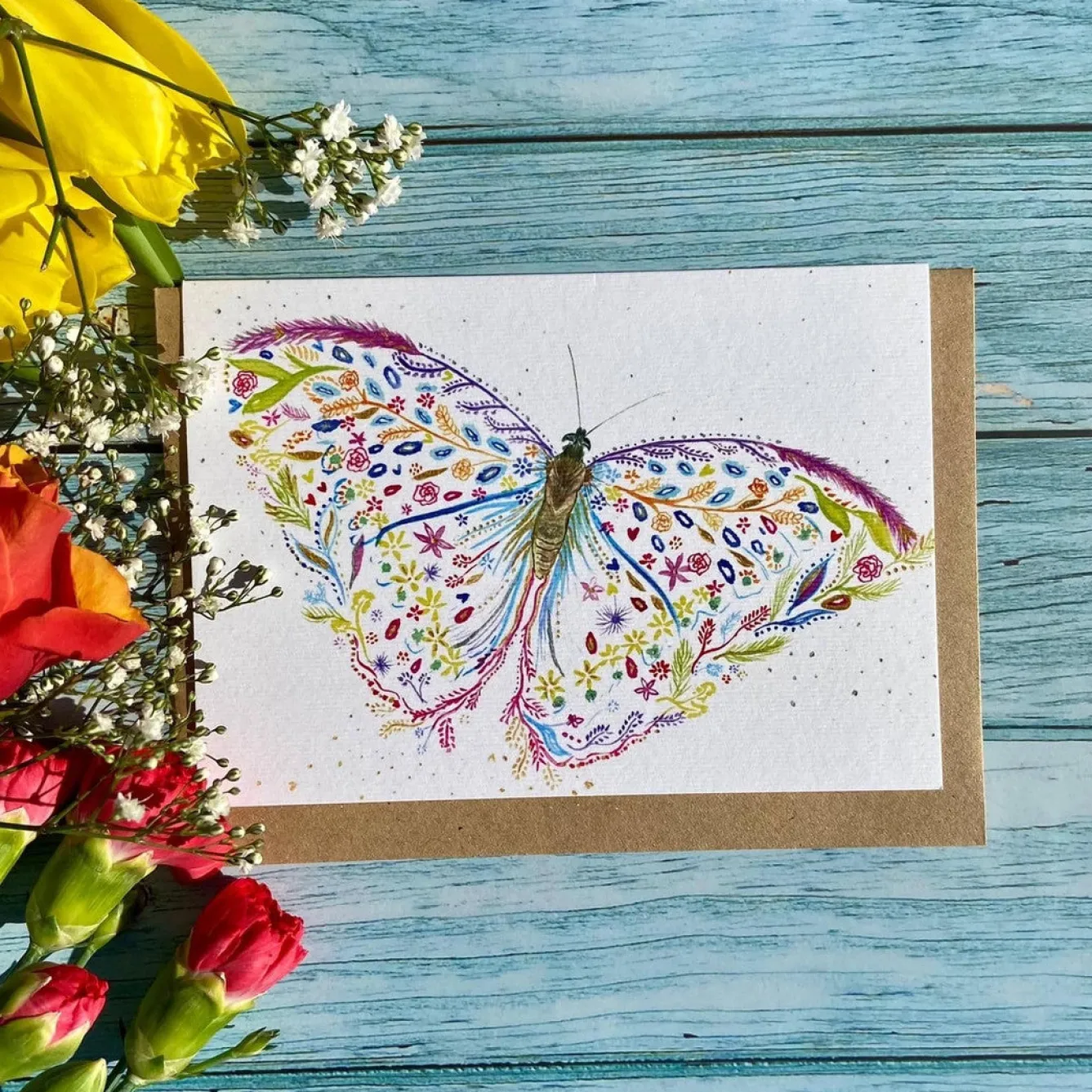 Jen Winnett Blossom the Butterfly Eco-Card- Greeting Cards