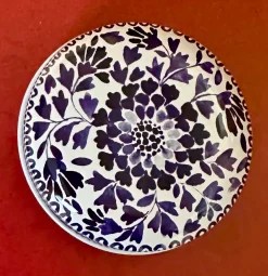 Elite Tins Blue & White Mini Round Tin- Flowers & Fruits