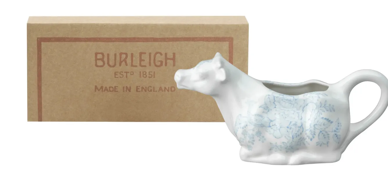 Burleigh Blue Asiatic Pheasants Cow Creamer Boxed- Jugs