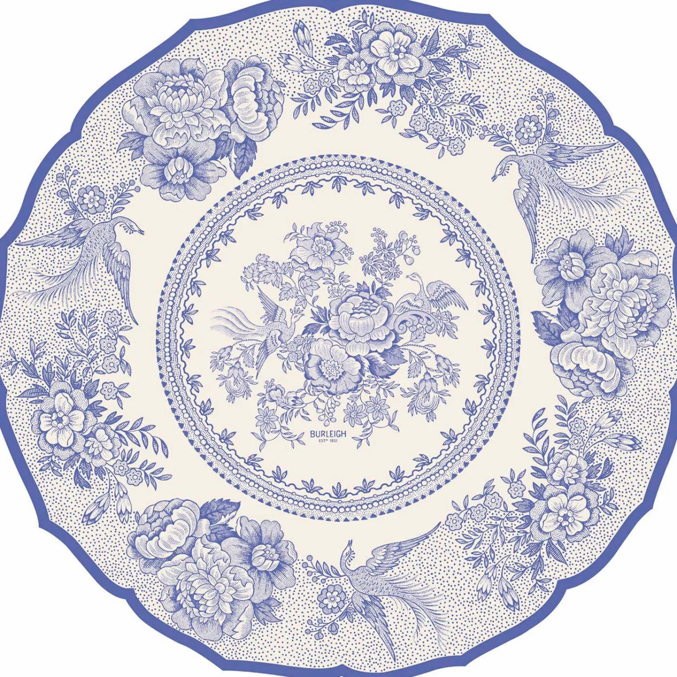 Burleigh Blue Asiatic Pheasants 12 Paper Placemats- Placemats