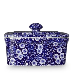 Burleigh Blue Calico Butter Dish- Butter Dishes