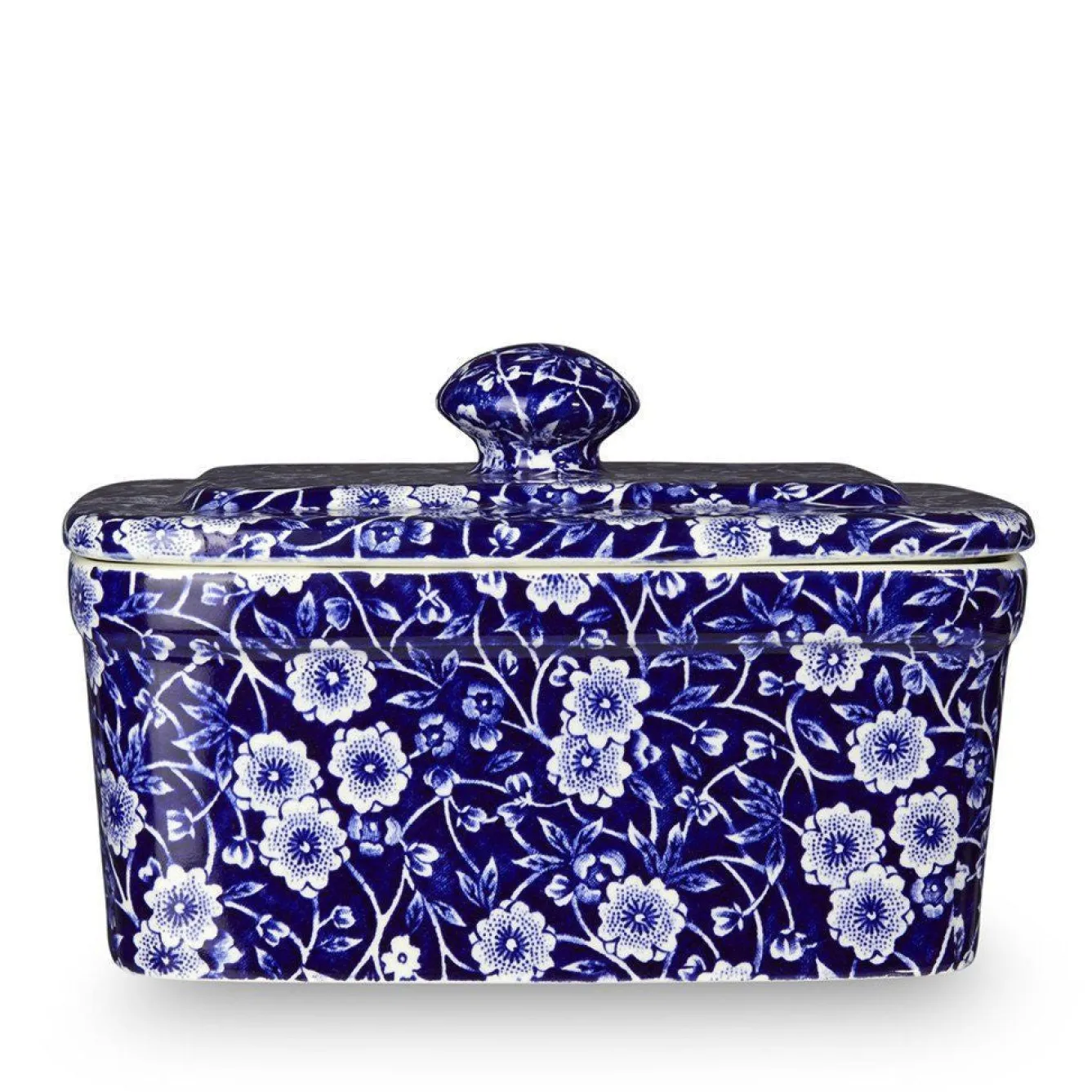 Burleigh Blue Calico Butter Dish- Butter Dishes