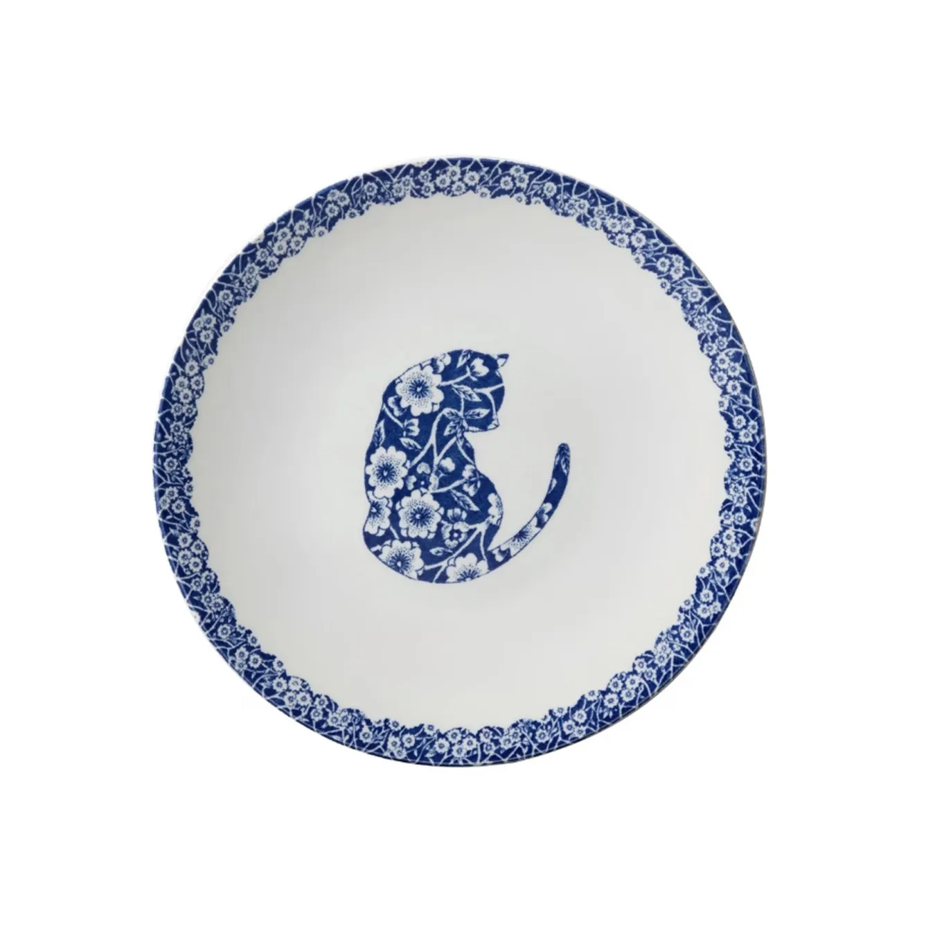 Burleigh Blue Calico Cats Cereal Bowl- Bowls & Dishes