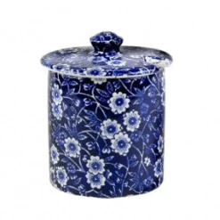 Burleigh Blue Calico Covered Jam/Sugar Pot- Jam Pots
