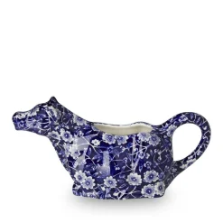 Burleigh Blue Calico Cow Creamer Boxed- Jugs
