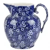 Burleigh Blue Calico Etruscan Large Jug- Jugs