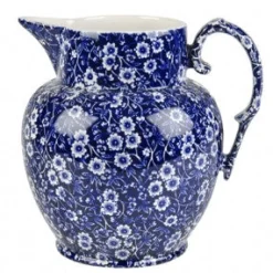 Burleigh Blue Calico Etruscan Large Jug- Jugs