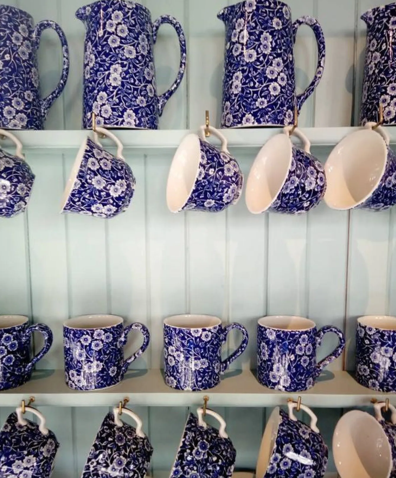 Burleigh Blue Calico Large Tankard Jug- Jugs
