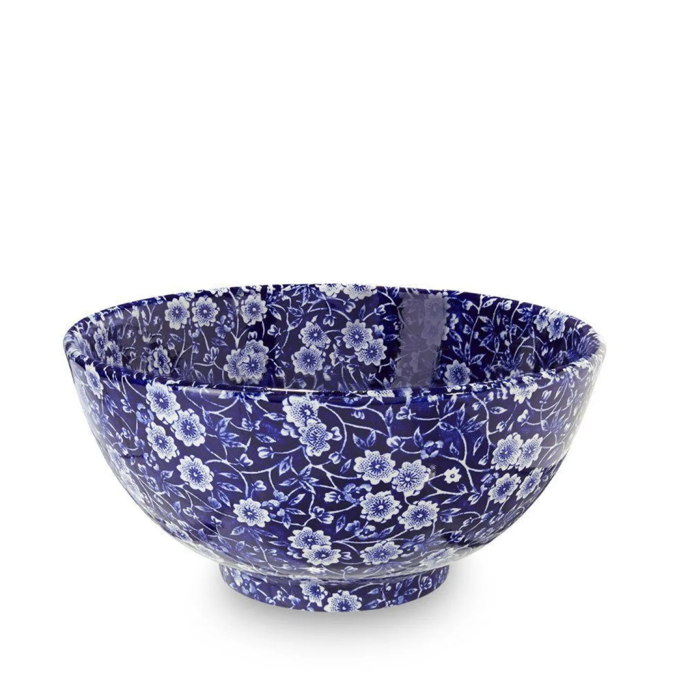 Burleigh Blue Calico Medium Footed Bowl- Bowls & Dishes