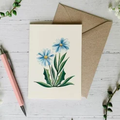 Becky Amelia Blue Daisies Greetings Card- Greeting Cards