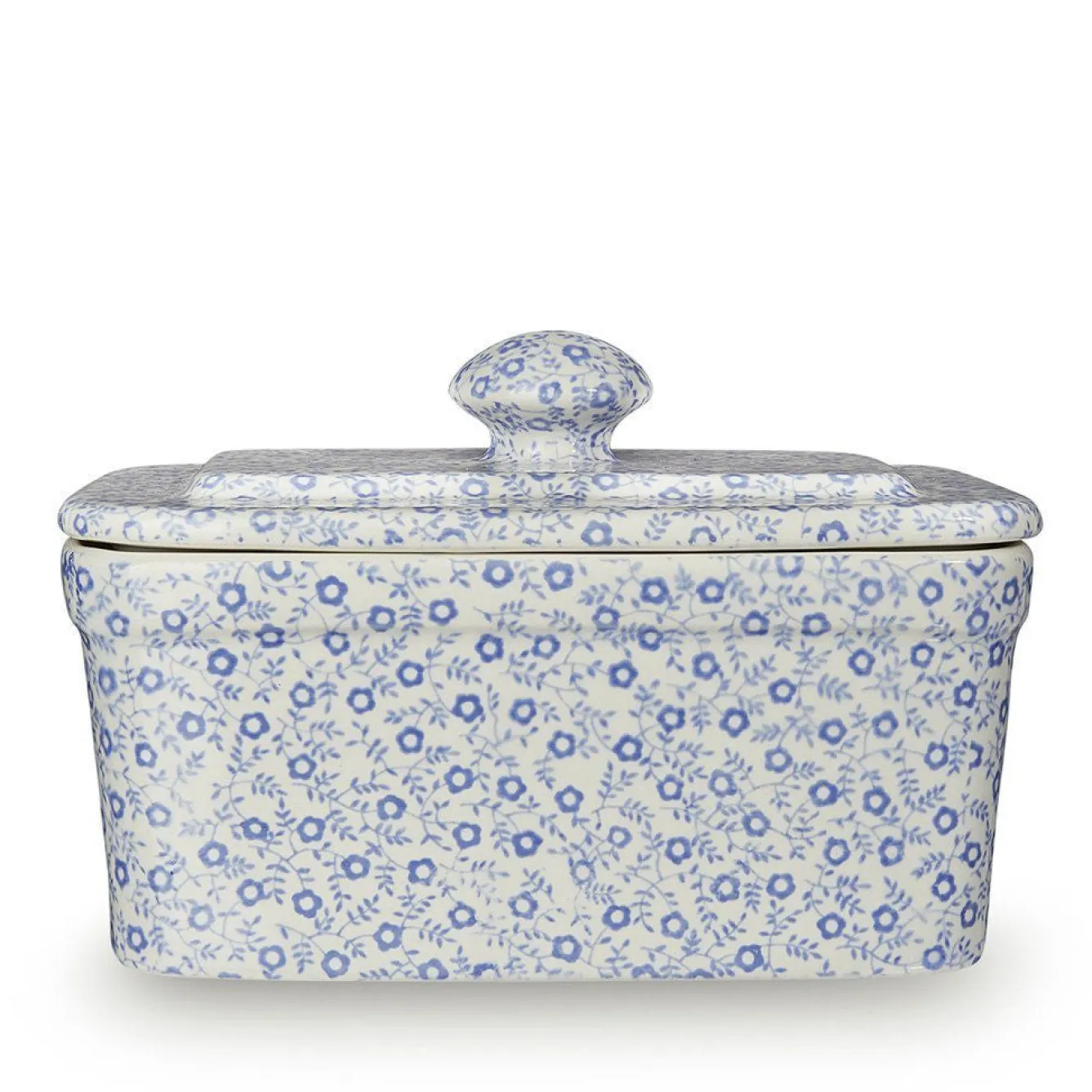 Burleigh Blue Felicity Butter Dish- Butter Dishes