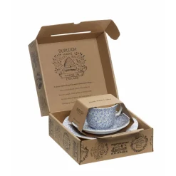 Burleigh Blue Felicity Teacup and Saucer 3 PC Boxed Set- Tea|Teacups