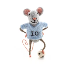 Sew Heart Felt Blue Footballer Mouse- Children