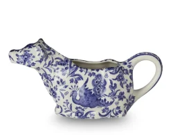 Burleigh Blue Regal Peacock Cow Creamer Boxed- Jugs