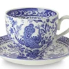 Burleigh Blue Regal Peacock Teacup and Saucer- Tea|Teacups