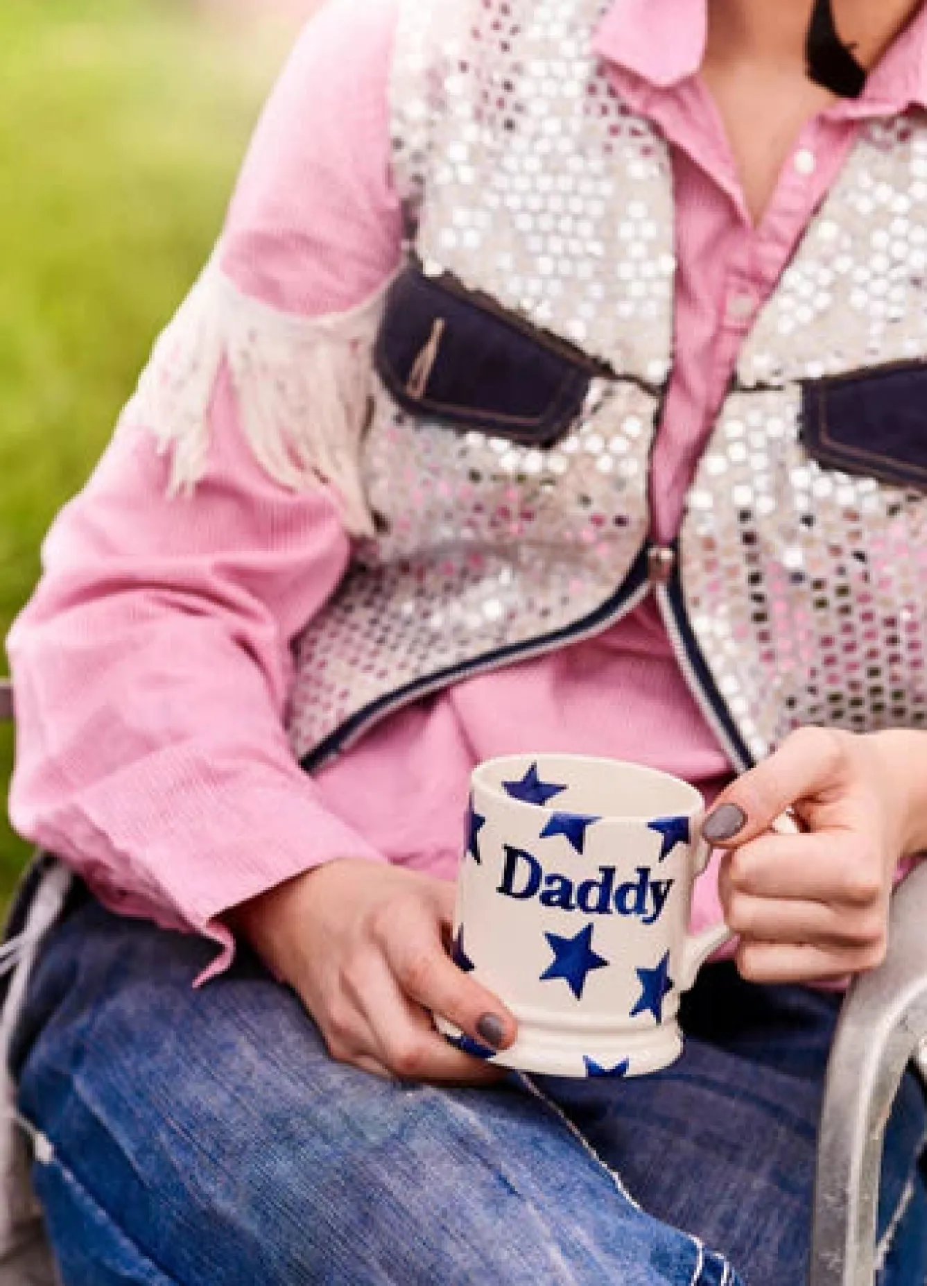 Emma Bridgewater Blue Star Daddy 1/2 Pint Mug- Father's Day|Blues