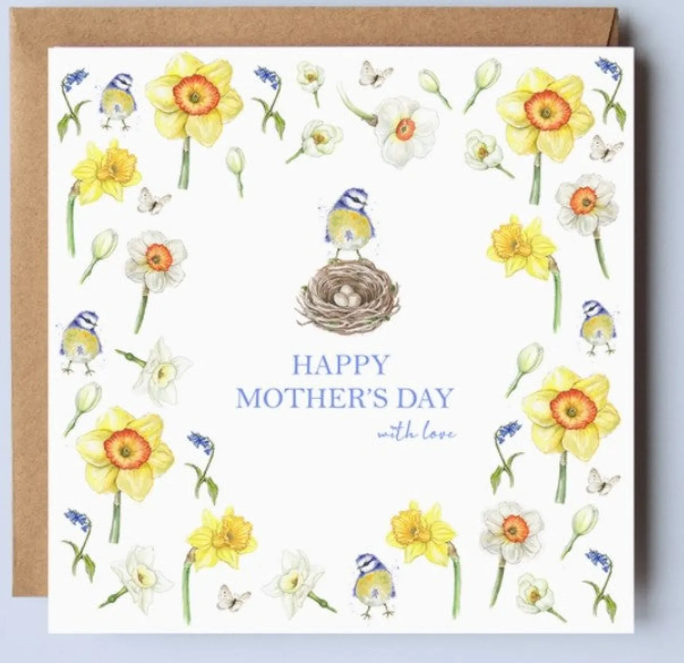 West Country Designs Blue Tits & Daffodil Mother's Day Card- Mother's Day|Mother's Day