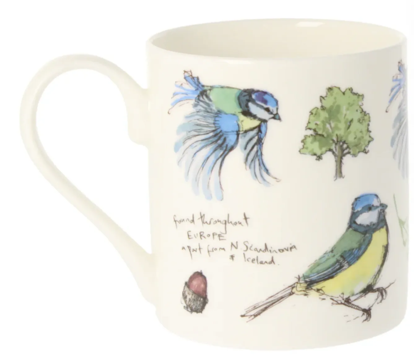 Mclaggan Smith 5 Blue Tits Bone China Mug- Tea|Whimsical