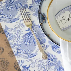 Burleigh Blue Willow Pad of 18 Paper Placemats- Placemats