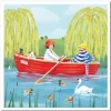 Emma Ball Boating on the Pond Greetings Card- Greeting Cards