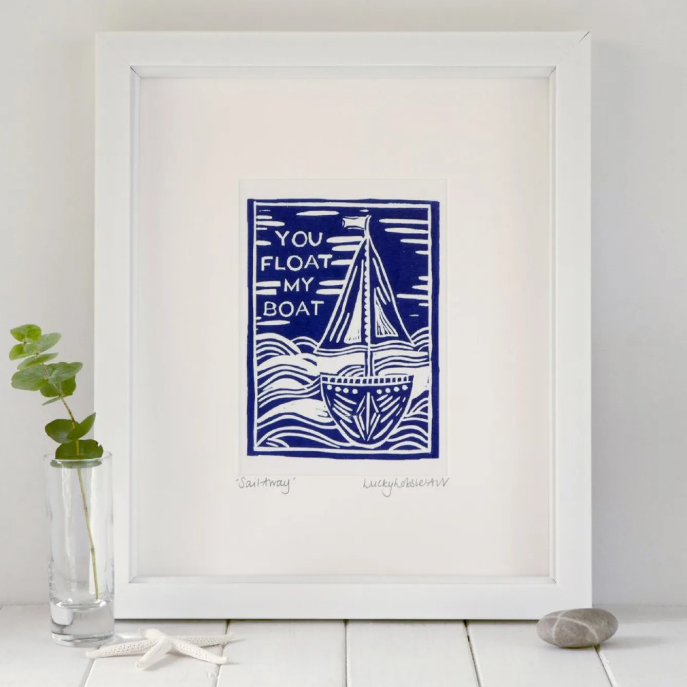 Lucky Lobster Boat Print Mounted- Art