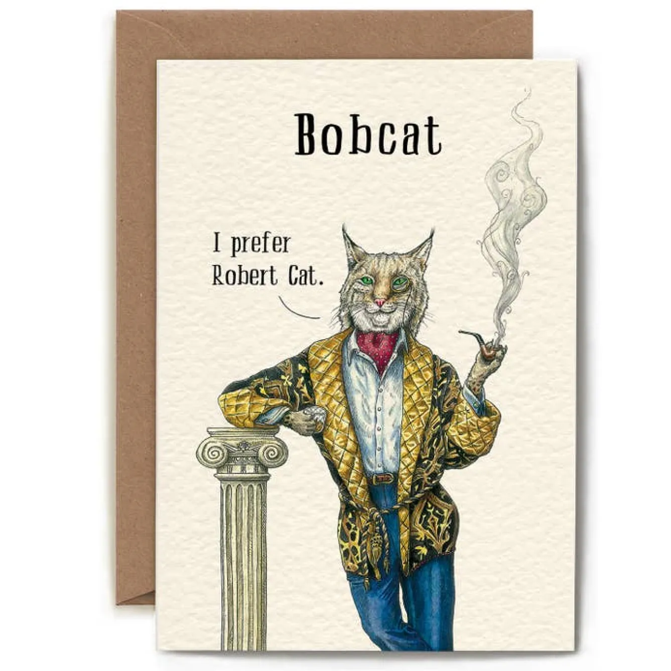Bewilderbeest Bobcat Greetings Card- Greeting Cards