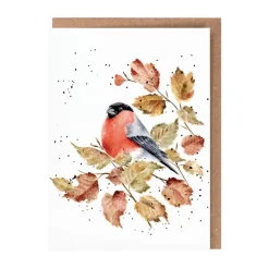 Wrendale Designs 'Bold and Beautiful' Bullfinch Greetings Card- Greeting Cards