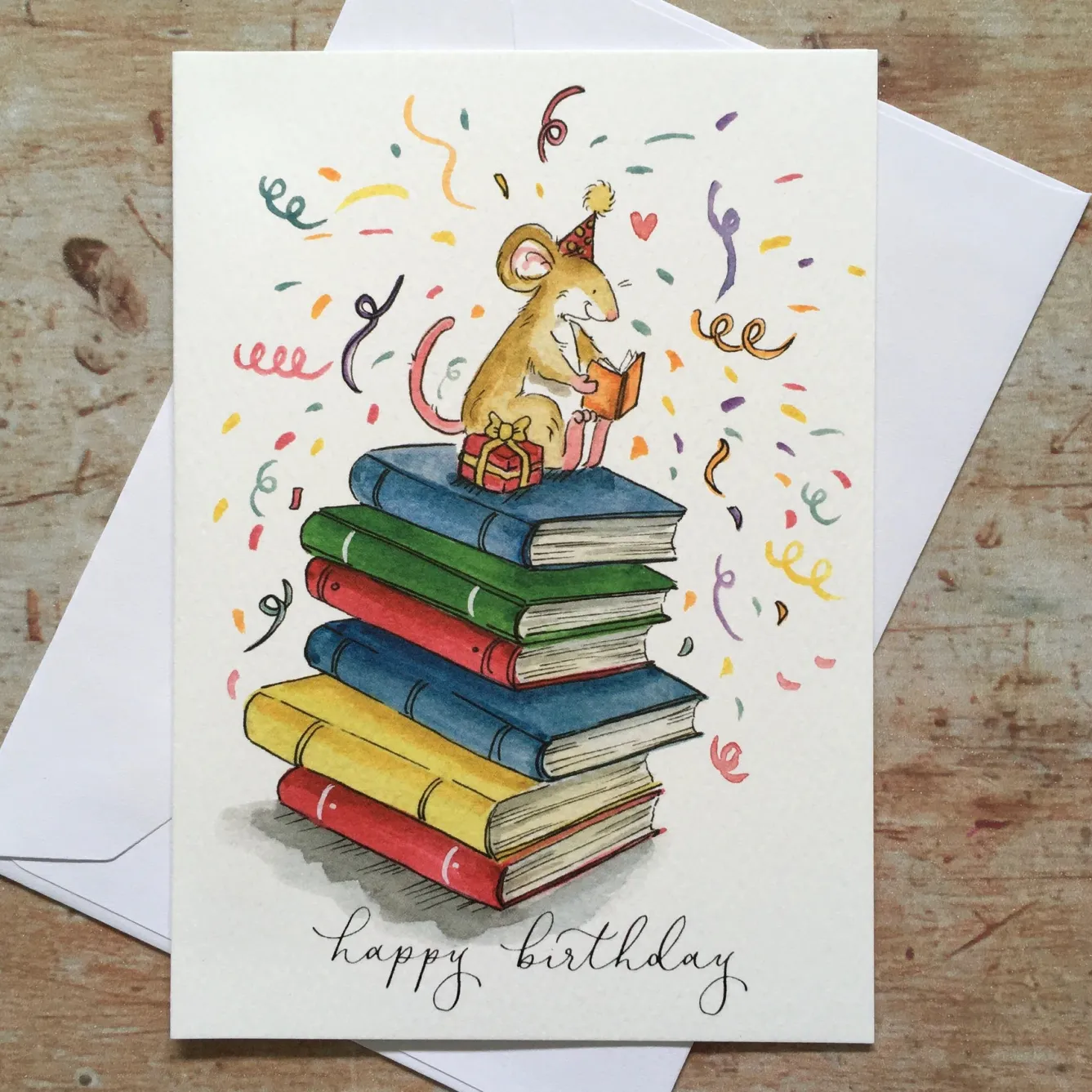 Ellie Hooi Illustration Book Lovers Birthday Greeting Card- Greeting Cards
