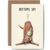 Bewilderbeest Bottoms Up Dog Greetings Card- Greeting Cards