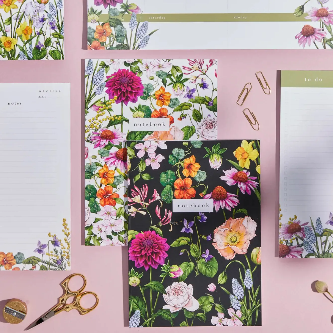 Catherine Lewis Bountiful Blooms - Set of 2 A5 Notebooks- Stationery