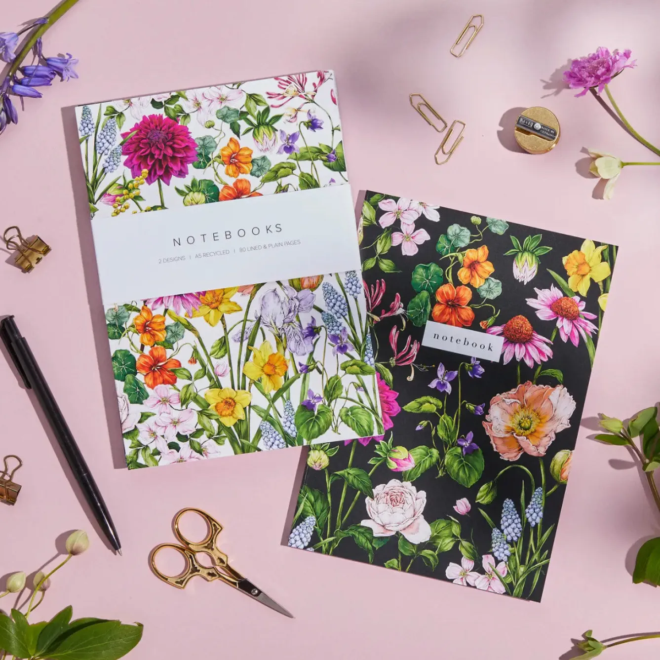 Catherine Lewis Bountiful Blooms - Set of 2 A5 Notebooks- Stationery