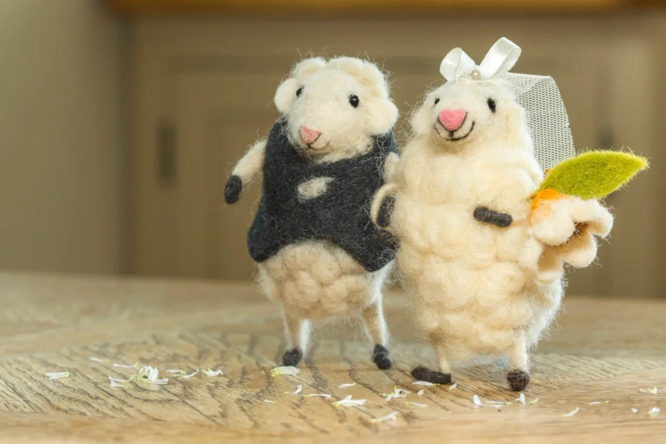 Sew Heart Felt Bride and Groom Wedding Felt Sheep- Children