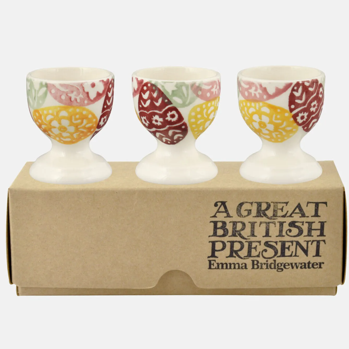 Emma Bridgewater Bright Easter Eggs Set of 3 Egg Cups Boxed- Easter|Egg Cups