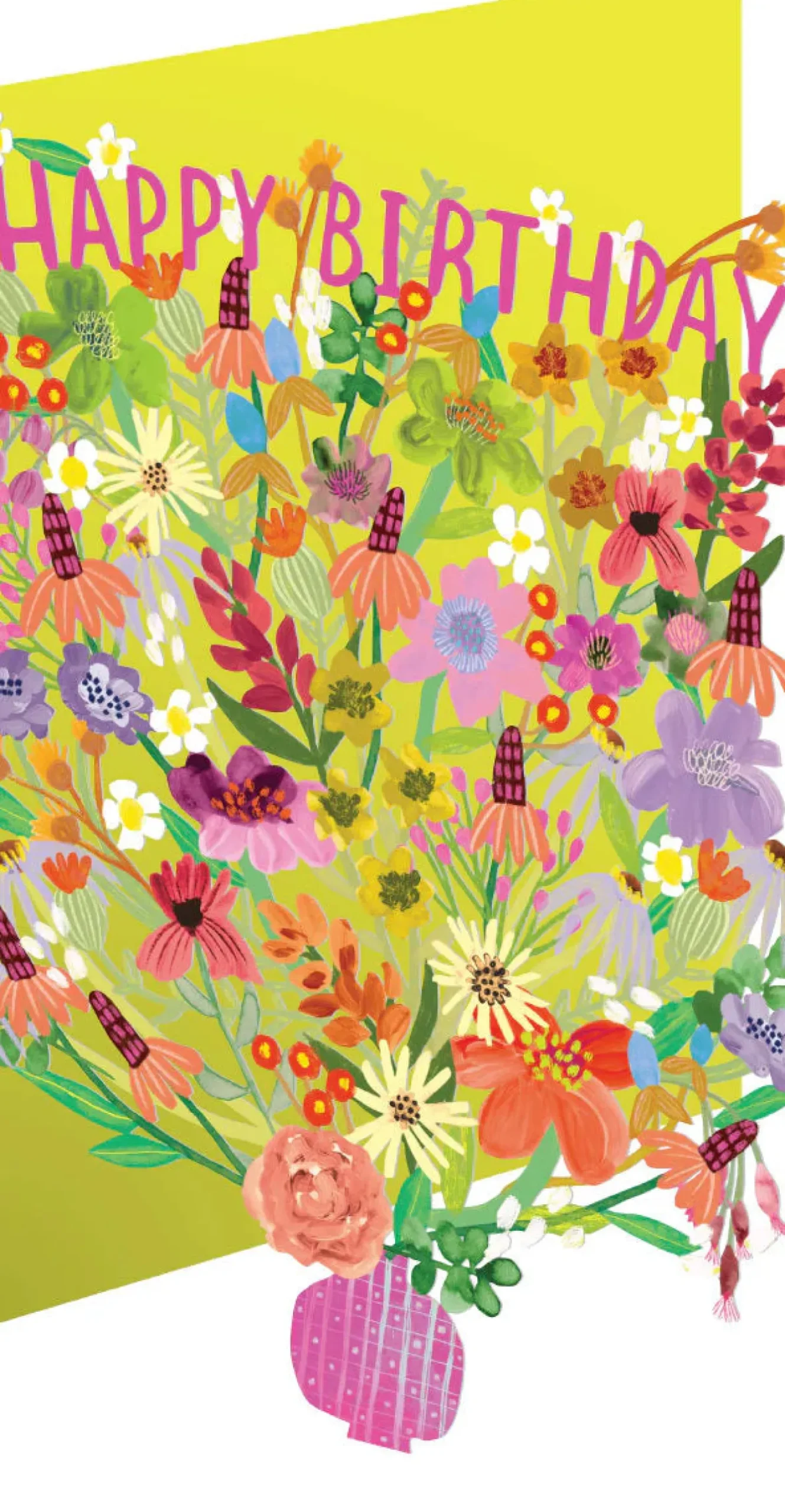 Roger La Borde Bright Flowers, Birthday Laser Greeting Card- Greeting Cards