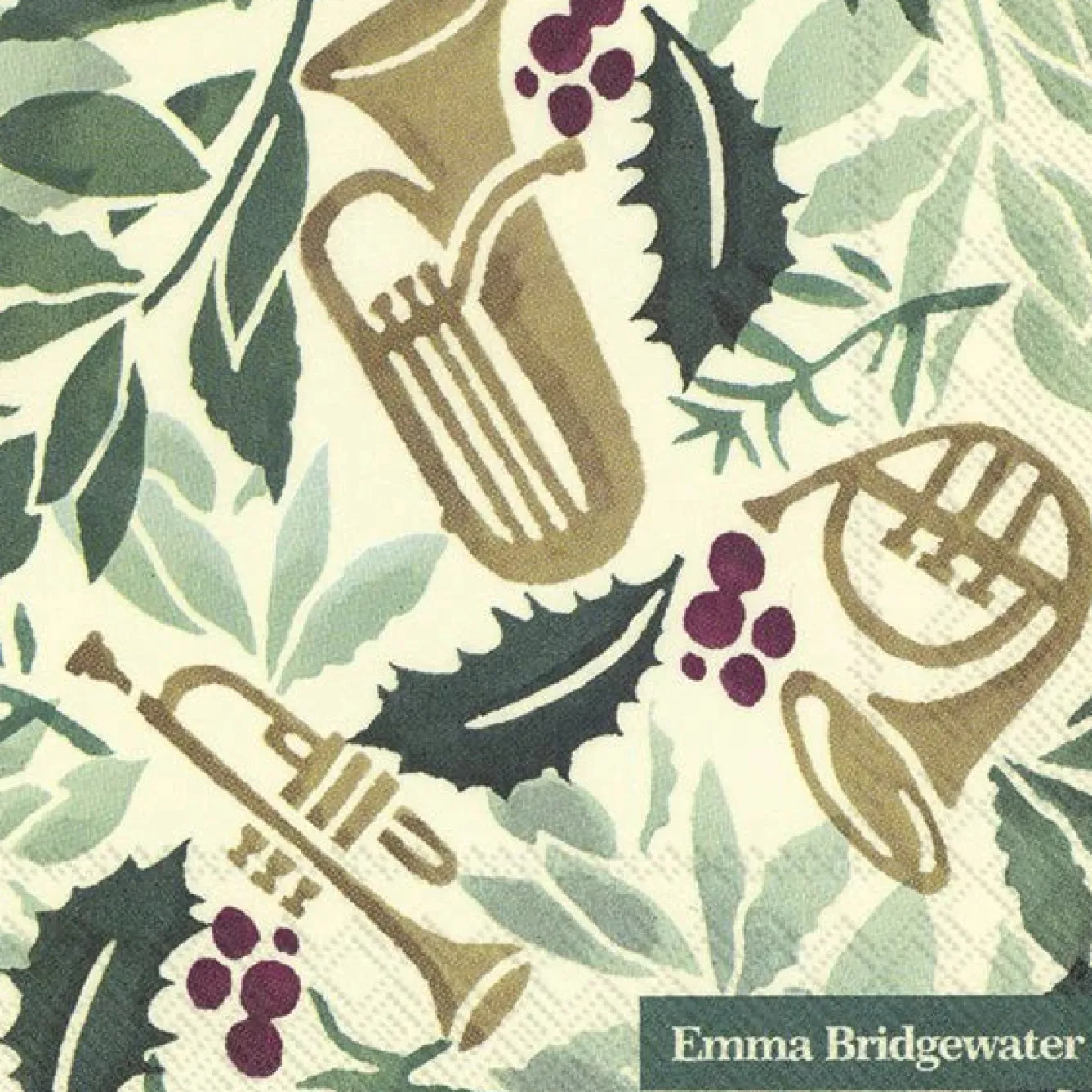 Emma Bridgewater Bring in the Green Cocktail Napkins- Christmas|Napkins