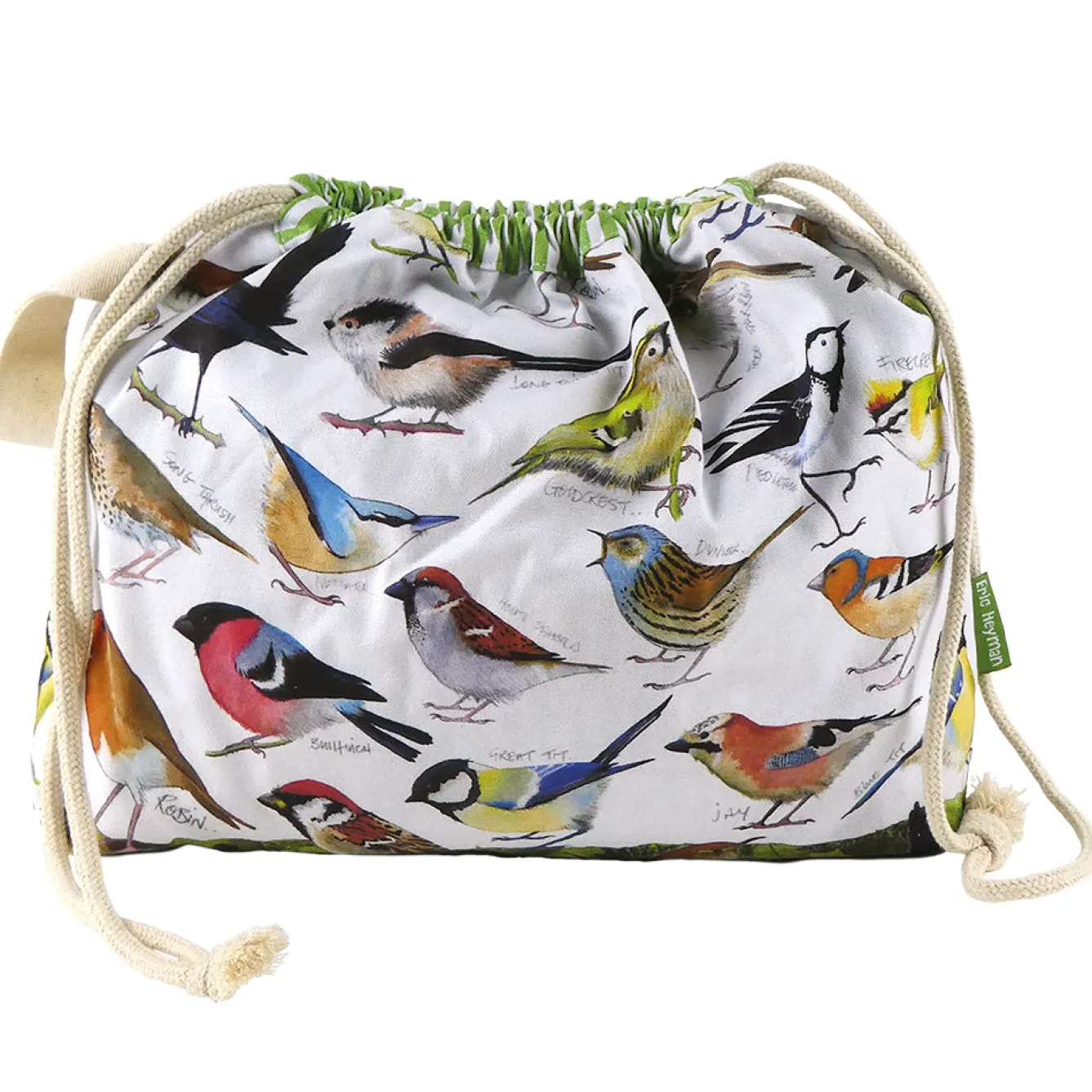 Emma Ball British Birds Drawstring Cotton Bag- Crafts|Bags