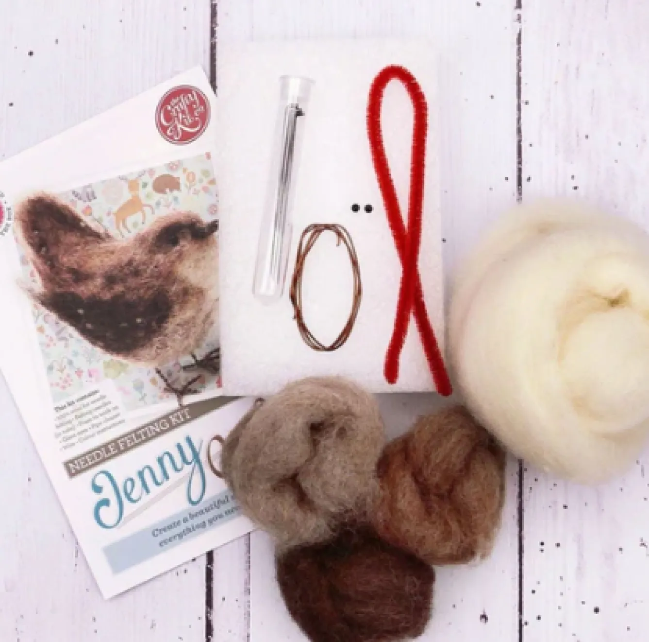 The Crafty Kit Co. British Birds - Jenny Wren Needle Felting Kit- Crafts