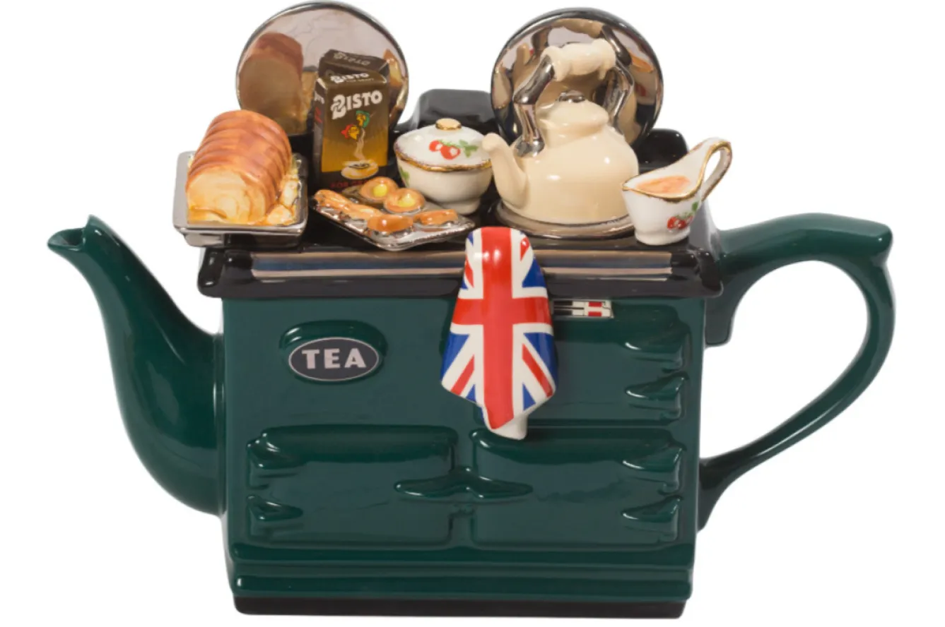 Ceramic Inspirations British Roast Dinner Large Aga Teapot - Green- Tea|Teapots