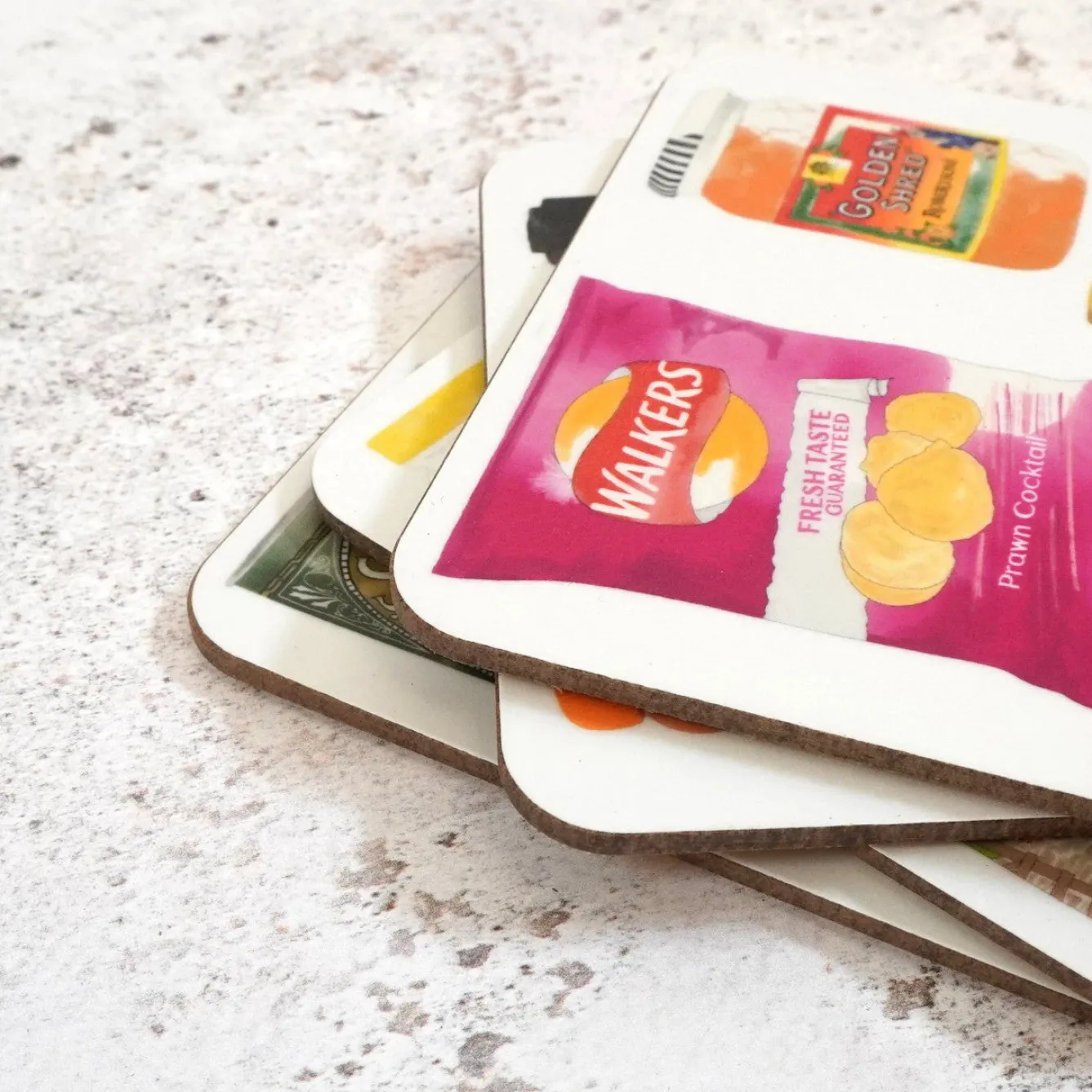Corinne Alexander British Store Cupboard Coaster Set by- Father's Day|Coasters