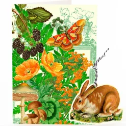 Madame Treacle Brown Rabbit Hanging Fandangle Card- Greeting Cards