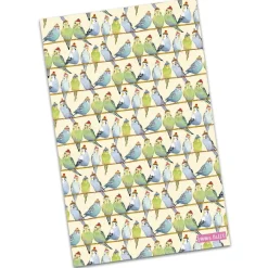 Emma Ball Budgies in Beanies Tea Towel- Tea|Tea Towels