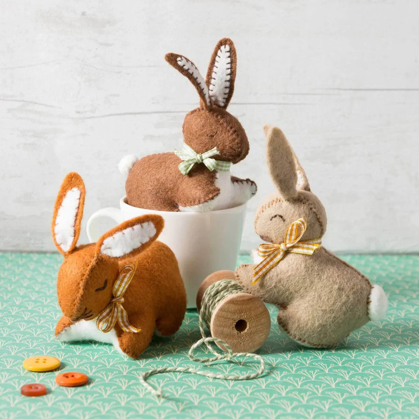Corinne Lapierre Bunnies Wool Mix Felt Craft Kit- Crafts|Children