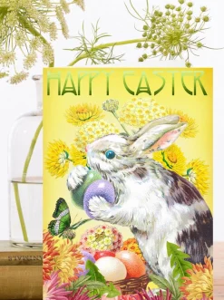 Madame Treacle Bunny Hugging Eggs Easter Card- Easter|Greeting Cards