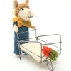 Amica Felt Bunny with Wheelbarrow Felt Decoration- Easter|Seasonal Decor