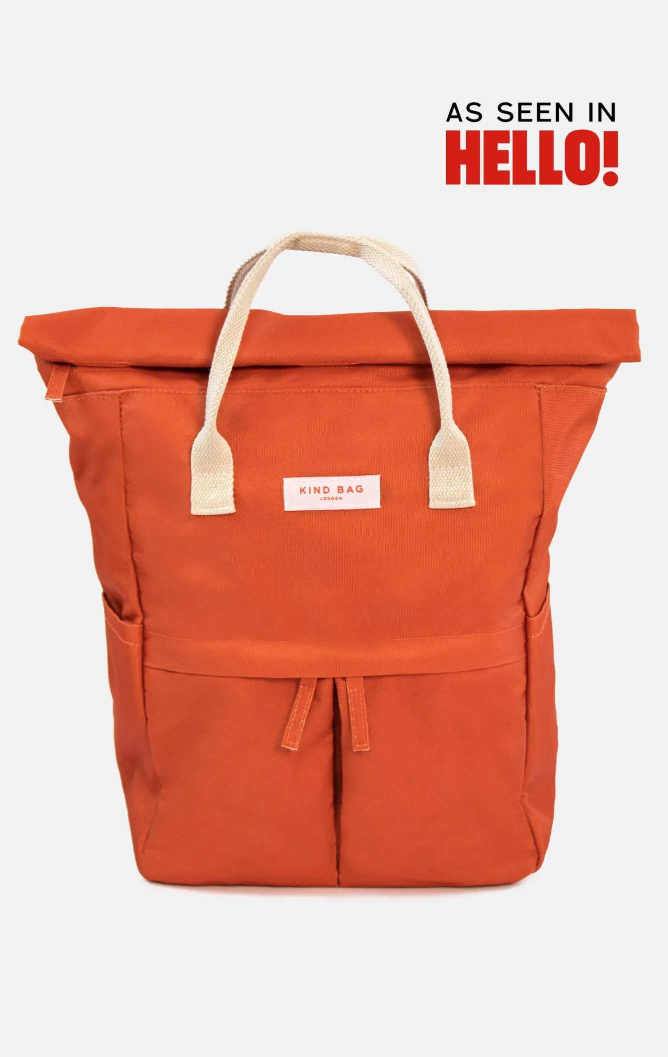 Kind Bag London Burnt Orange Hackney Medium Backpack- Bags