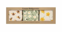 Emma Bridgewater Buttercup Set 3 Square Caddies- Storage Caddies|Storage
