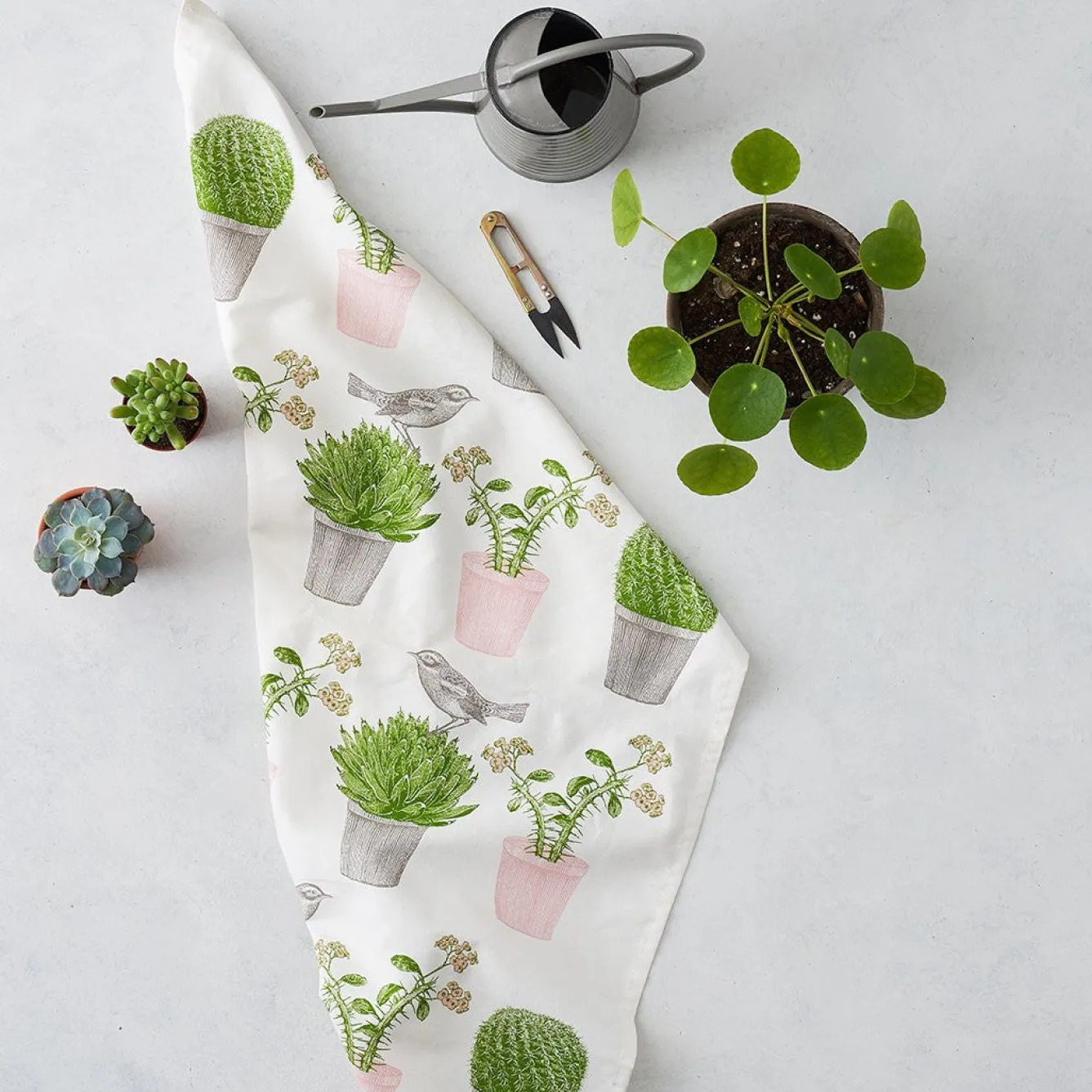 Thornback & Peel Cactus & Bird Tea Towel- Tea|Tea Towels