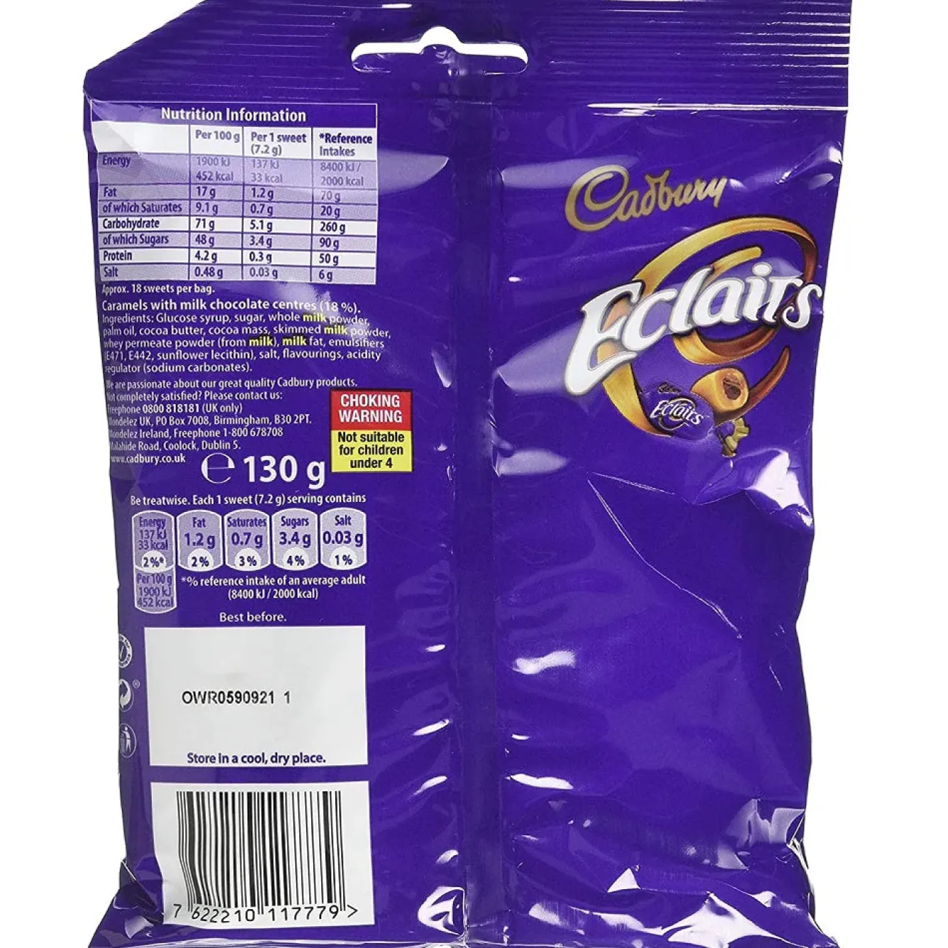 Cadbury Chocolate Eclairs 130g- Tea|Chocolate